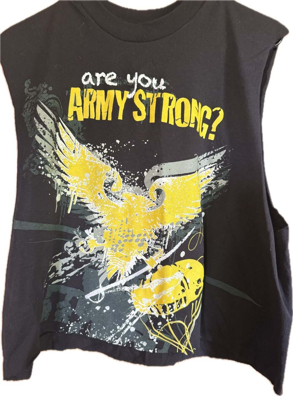 US Army 'Are You Army Strong?' Sleeveless Graphic Muscle T-Shirt